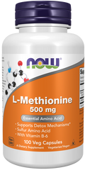 NOW L-Méthionine 500 mg capsules végétales avec vitamine B-6 - 100 unités