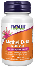 Pastilles de méthyl B-12 5000 mcg & folate NOW - Pastilles véganes