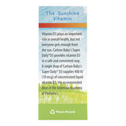 Side image: Carlson Baby Super Daily D3 liquid vitamin D3 400 IU drops 10.3 ml box