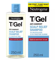 Front image: Neutrogena T/Gel anti-dandruff shampoo box & bottle liquid 250ml