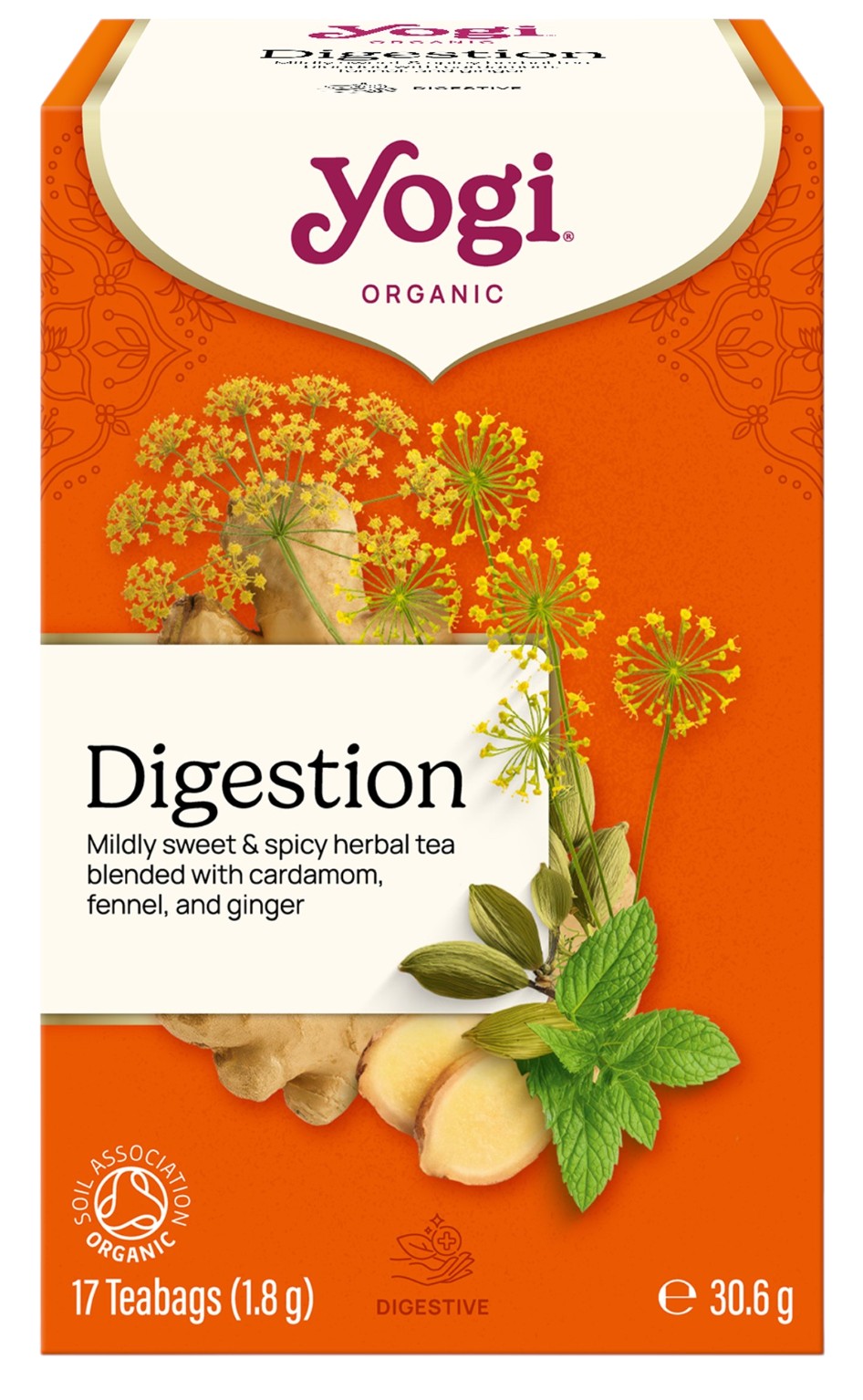 Yogi Tea Organic Digestion Herbal Tea box 17 teabags 30.6g