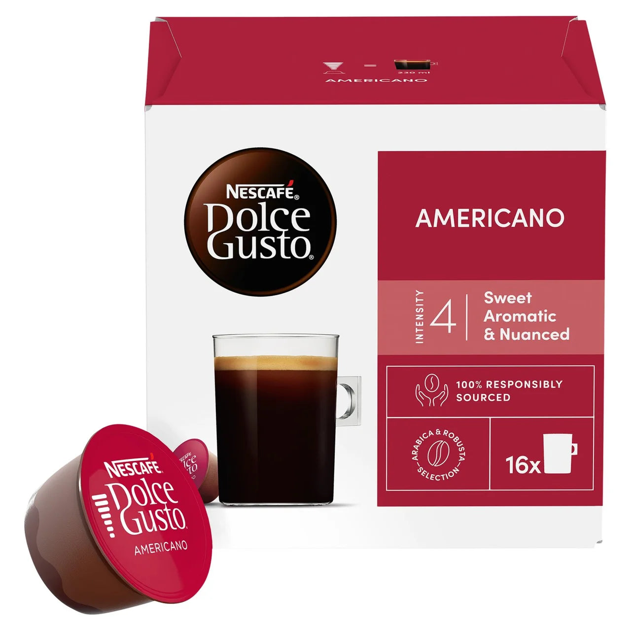Nescafé Dolce Gusto Americano coffee capsules coffee pods box 16 pods