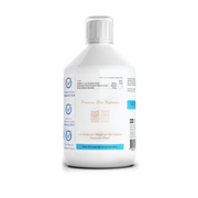 Supplement facts & ingredients image: Swedish Nutra hyaluronic acid supplement facts ingredients 500ml bottle