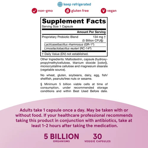Jarrow Formulas Fem-Dophilus 5 Billion CFU 30 Veggie Capsules Pack of 2