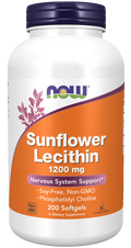 Capsules molles de lécithine de tournesol NOW 1200 mg avec phosphatidylcholine