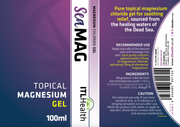 Ingredients, barcode and directions for MAG365 SeaMAG Gel.