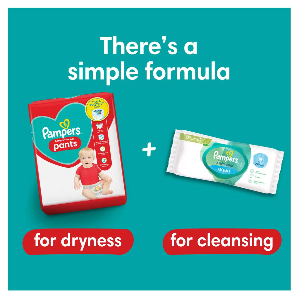 Pampers Baby-Dry Nappy Pants Size 4 72 Pack simple formula