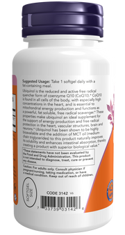 Now Foods Ubiquinol 100 mg Softgels