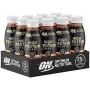Optimum Nutrition High Protein Shake chocolate flavour ready to drink 330ml 12 pack front packaging