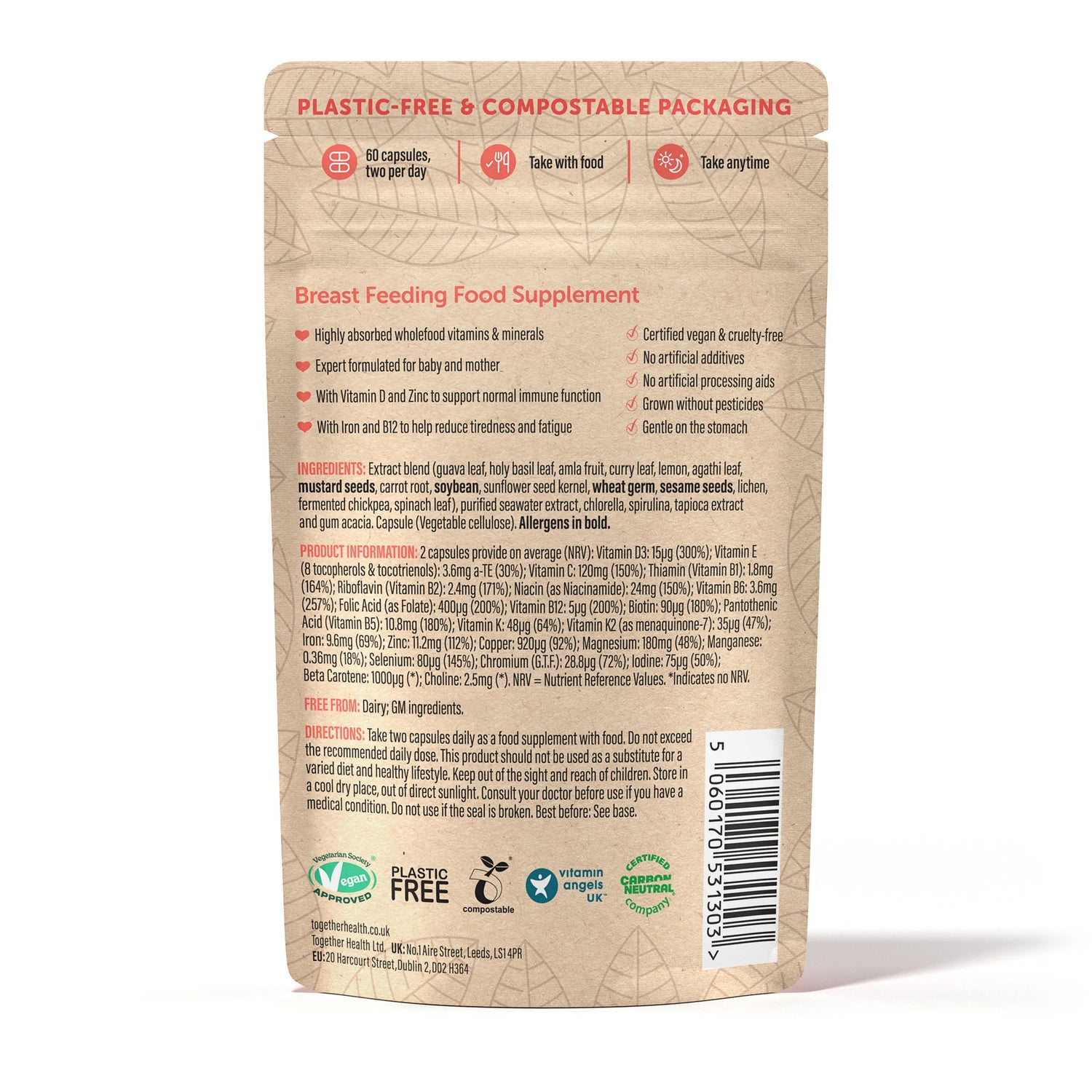 Together Health Breastfeeding Wholefood Multivitamin 60 capsules barcode