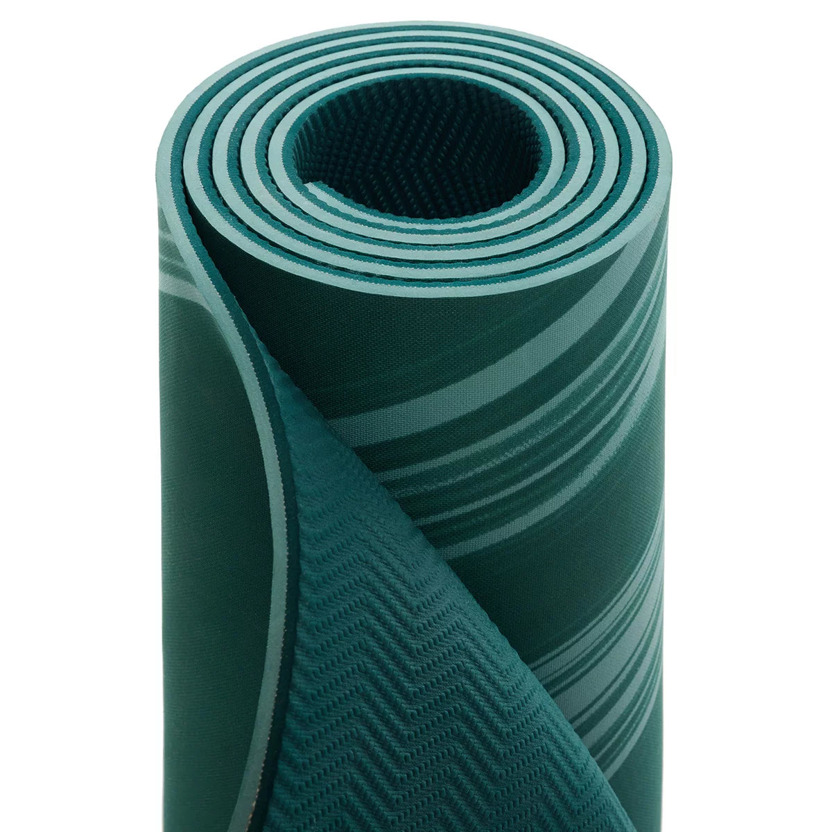 Lolë Yoga Mat with 2-in-1 Strap, Dark Teal Marble - 6mm Thick TPE