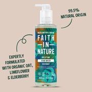 Faith In Nature Coconut Uplifting Hand Wash, pump bottle packaging, coconut, 400ml product information