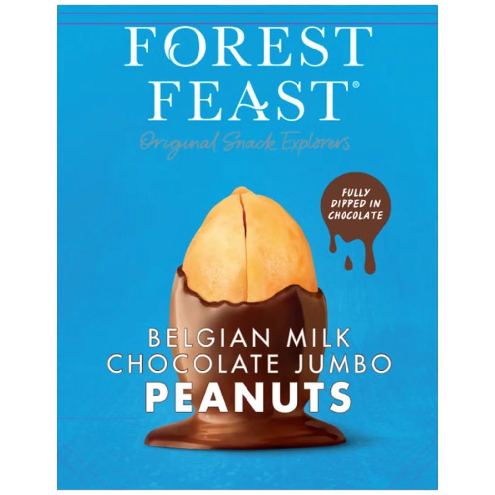 Forest Feast Belgian Milk Chocolate Jumbo Peanuts milk chocolate coated peanuts 1kg pack front packaging