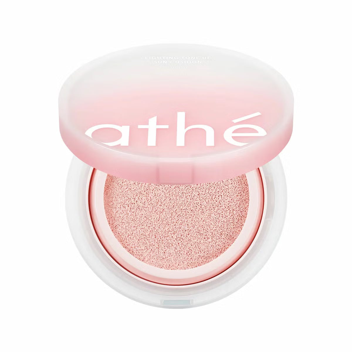 athé Glow-Boosting Tone-Up Sun Cushion SPF50, cushion compact and refill packaging, fragrance not specified, 1 cushion + 1 refill