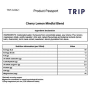 TRIP Mindful Blend Magnesium Cherry Lemon ingredients information 250ml