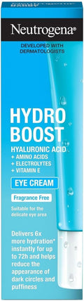 Neutrogena Hydro Boost Crème Contour des Yeux 15ml - Avec Acide Hyaluronique & Vitamine E