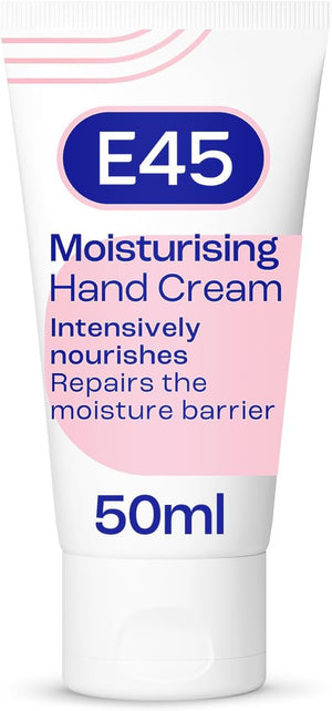 E45 Moisturising Hand Cream fragrance free skincare tube for dry sensitive skin 50ml