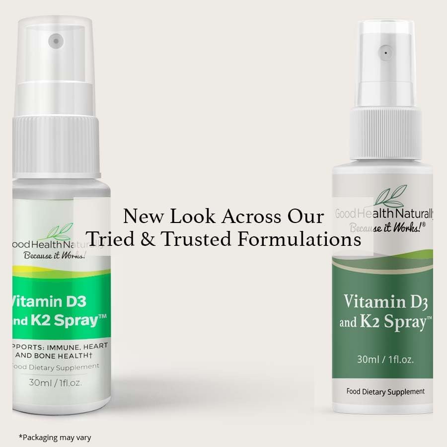 Good Health Naturally Vitamin D3 & K2 Oral Spray 30ml new look