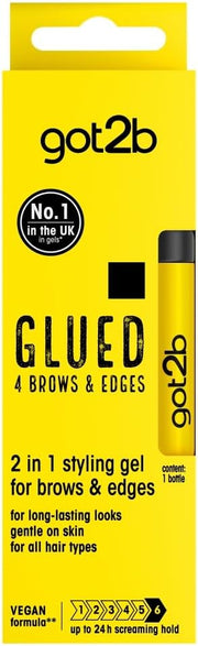 got2b Glued 4 Brows and Edges 2 in 1 Styling Gel 16ml front product box packaging