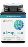 Youtheory Ashwagandha 1000 mg – 150 Capsules Végétariennes