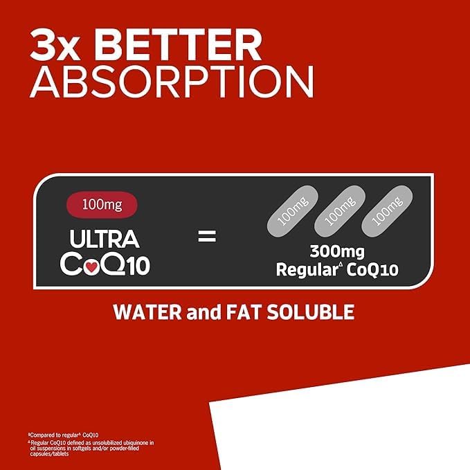 Qunol Ultra CoQ10 100mg Softgels 3x better absorption