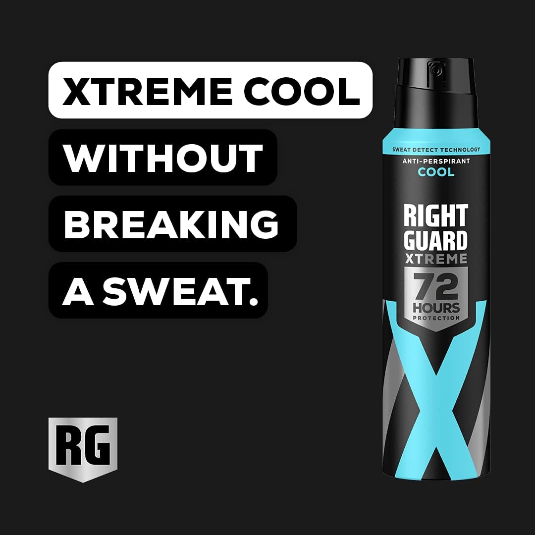 Right Guard Xtreme Cool Anti-Perspirant Deodorant Spray 150ml for daily freshness