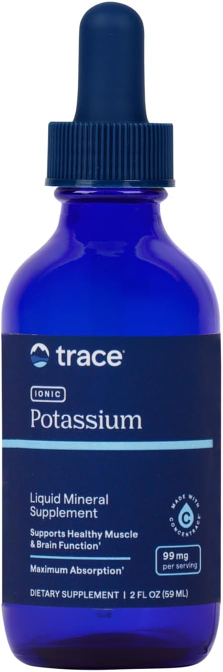 Front Image: Trace Minerals Ionic Potassium liquid drops bottle 99mg 59ml