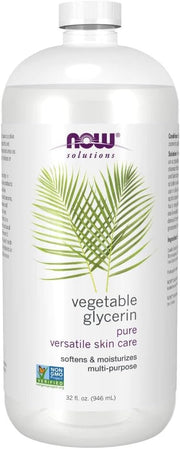 NOW Solutions 100% Pure Vegetable Glycerin bottle, 946ml, on white background.