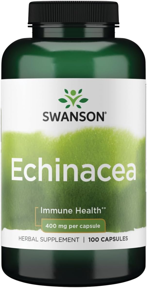 Swanson Echinacea Purpurea herbal supplement capsule bottle 100 capsules 400mg