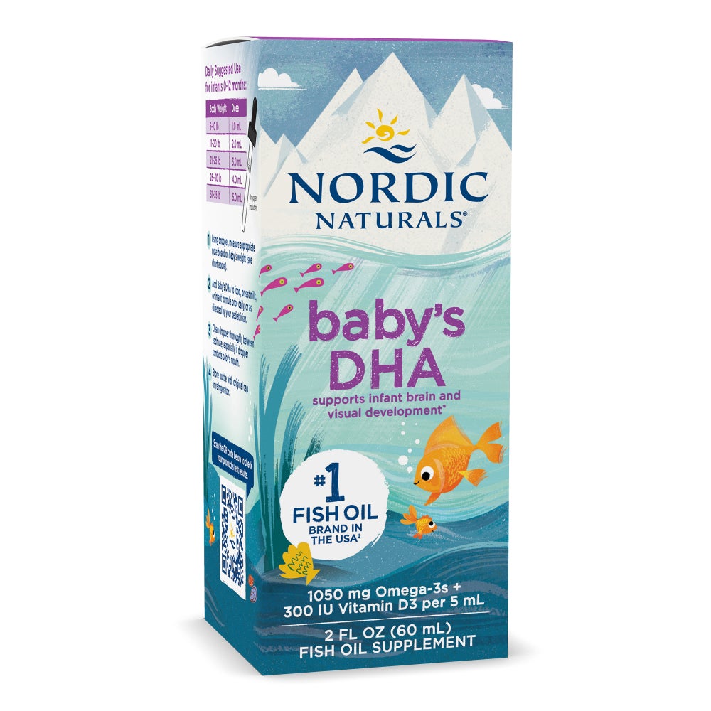 Nordic Naturals Baby's DHA with Vitamin D3 Unflavored Liquid box.