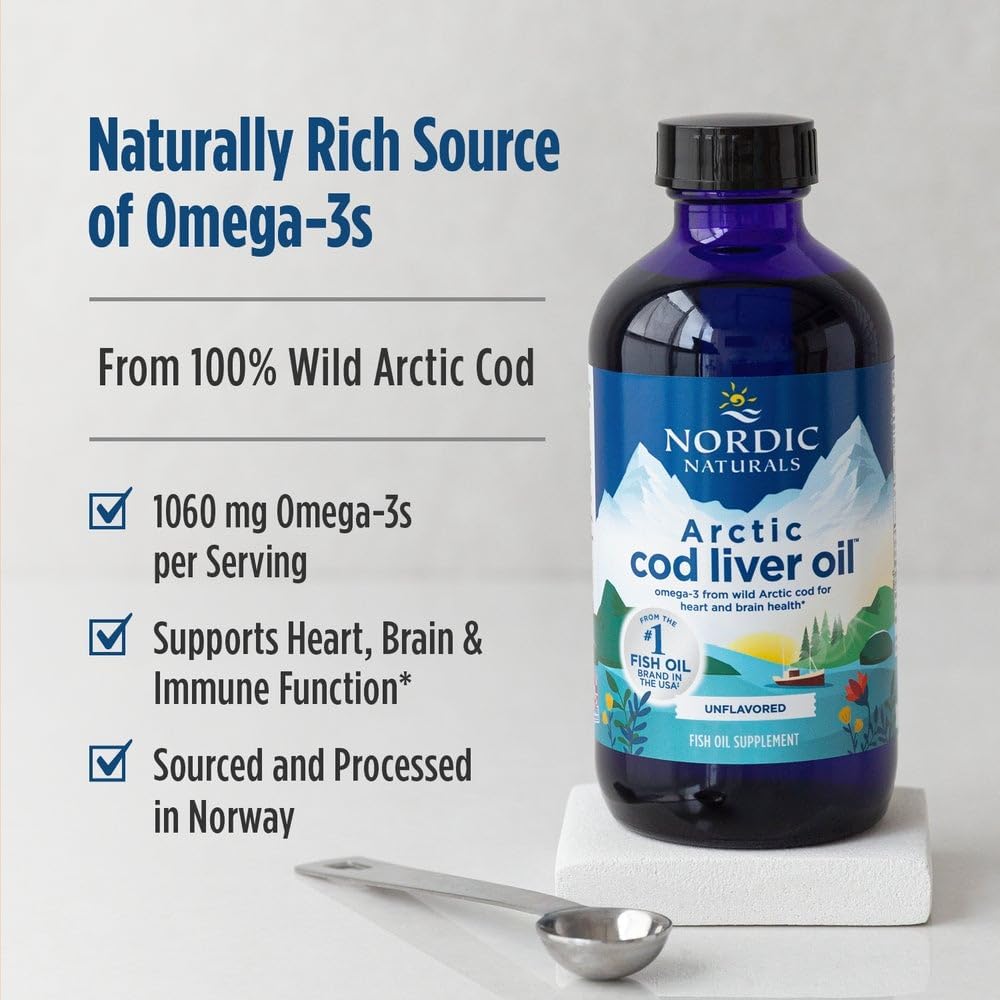 Nordic Naturals Arctic Cod Liver Oil Unflavoured 237ml Pack of 2