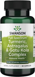 Complexe à spectre complet Curcuma Astragale Gotu Kola Swanson – 60 capsules