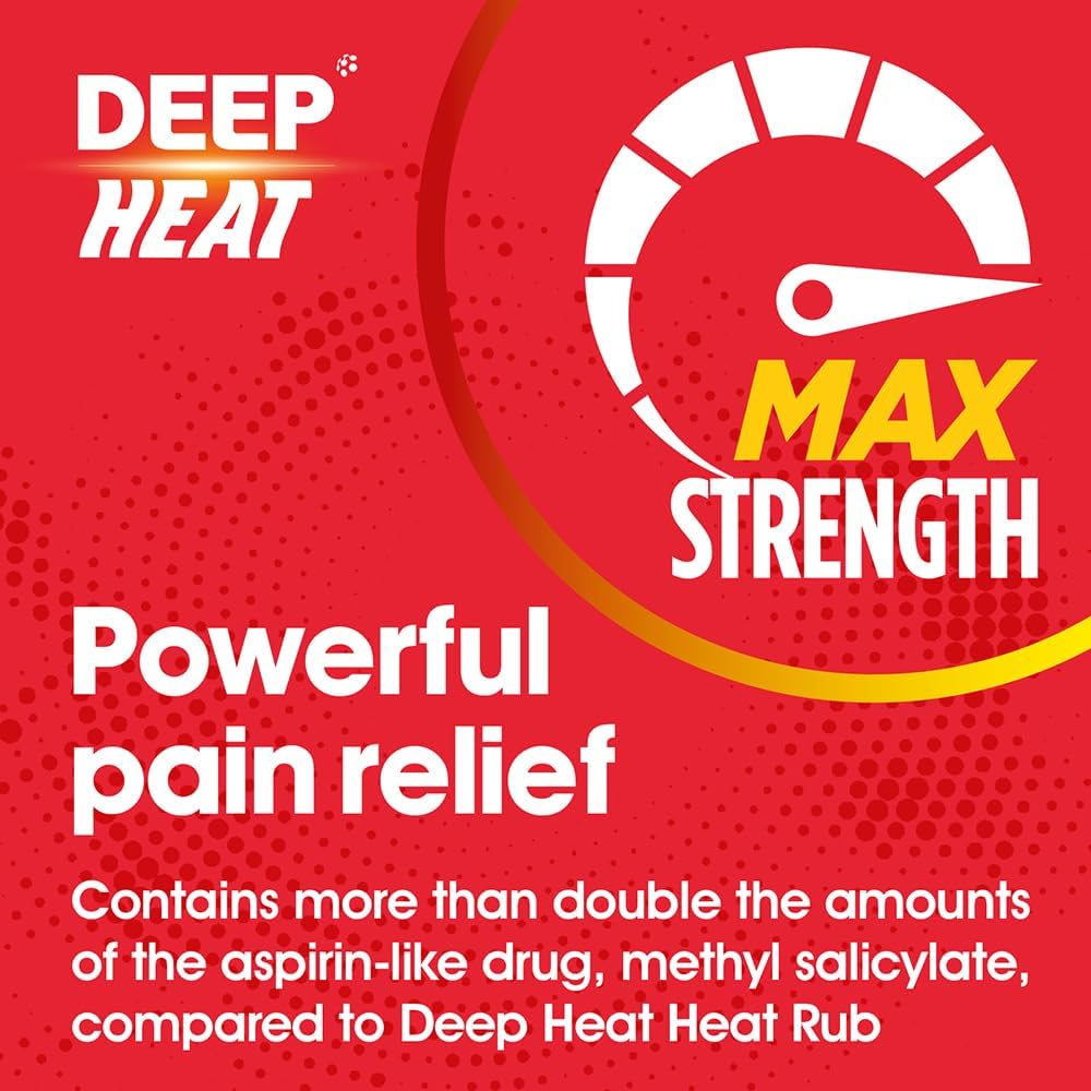 Deep Heat Max Strength Heat Rub Cream, tube packaging, no flavour, 35g, topical application use