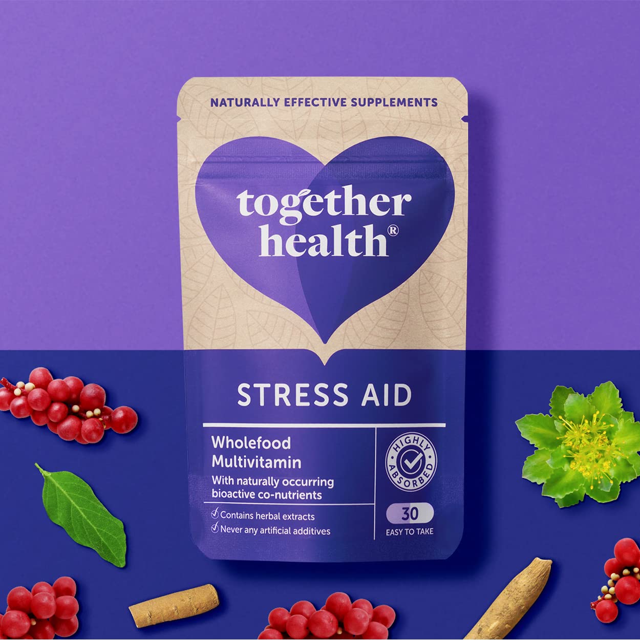 Vitamines B, Ashwagandha, Complément Magnésium Together Health - 30 Capsules