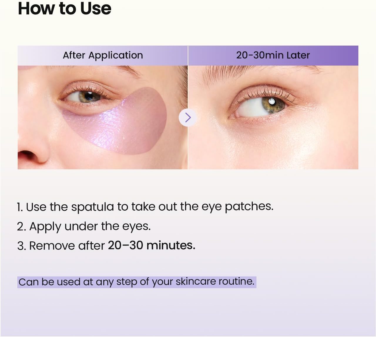 Biodance Caviar PDRN Hydrogel Under Eye Patches 30 Pairs application guide for under-eye care