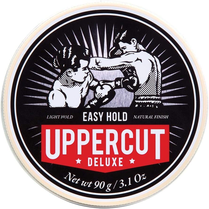 Front image: Uppercut Deluxe Easy Hold Hair Putty 90g jar matte styling product packaging