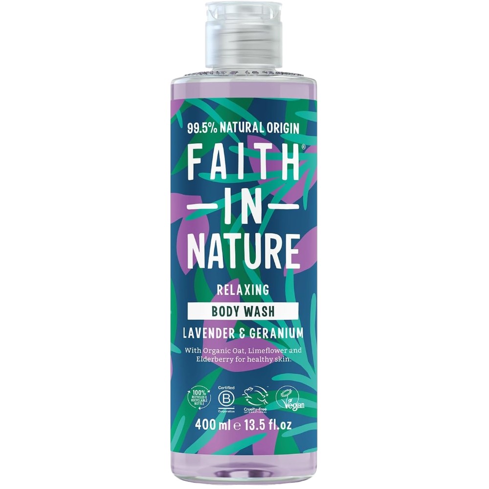 h In Nature Relaxing Lavender and Geranium Body Wash 400ml bottle