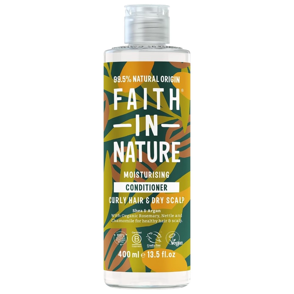 Faith In Nature Shea & Argan Moisturising Conditioner, bottle packaging, shea and argan, 400ml