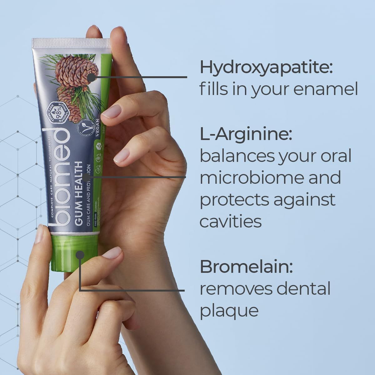 Dentifrice à la menthe aux herbes BIOMED - 98% naturel avec huiles essentielles - 100g