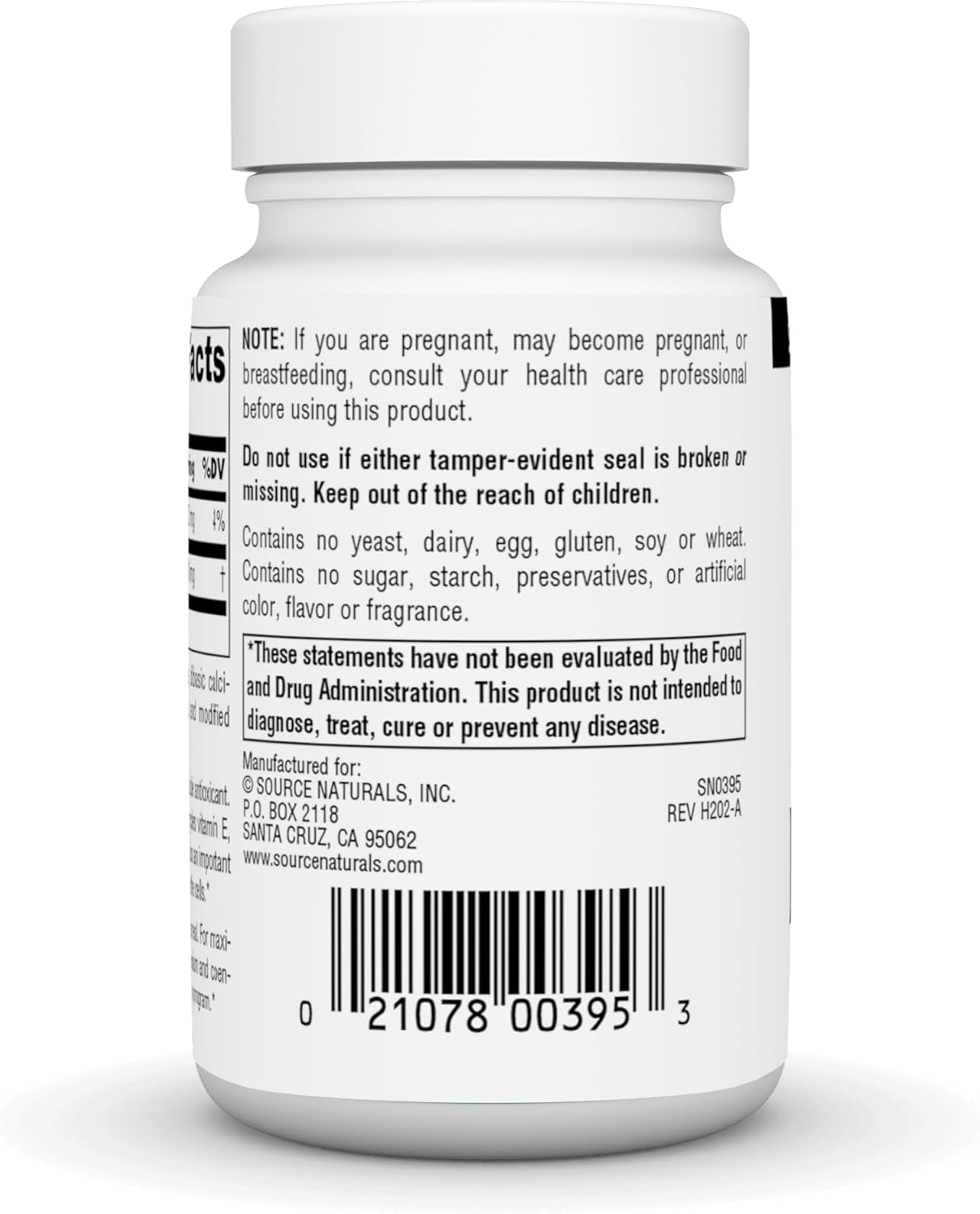 Barcode image: Source Naturals Alpha Lipoic Acid 200mg tablets bottle barcode 60 count