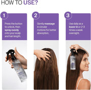 How to Use: Hand spraying Bare Anatomy Rosemary Water mist onto long hair.