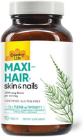 Country Life Maxi-Hair with 2000mcg Biotin Supplement - 90 Tablets