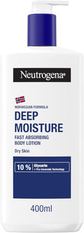 Lotion corps hydratation profonde Neutrogena 400ml - 10% glycérine, formule non grasse