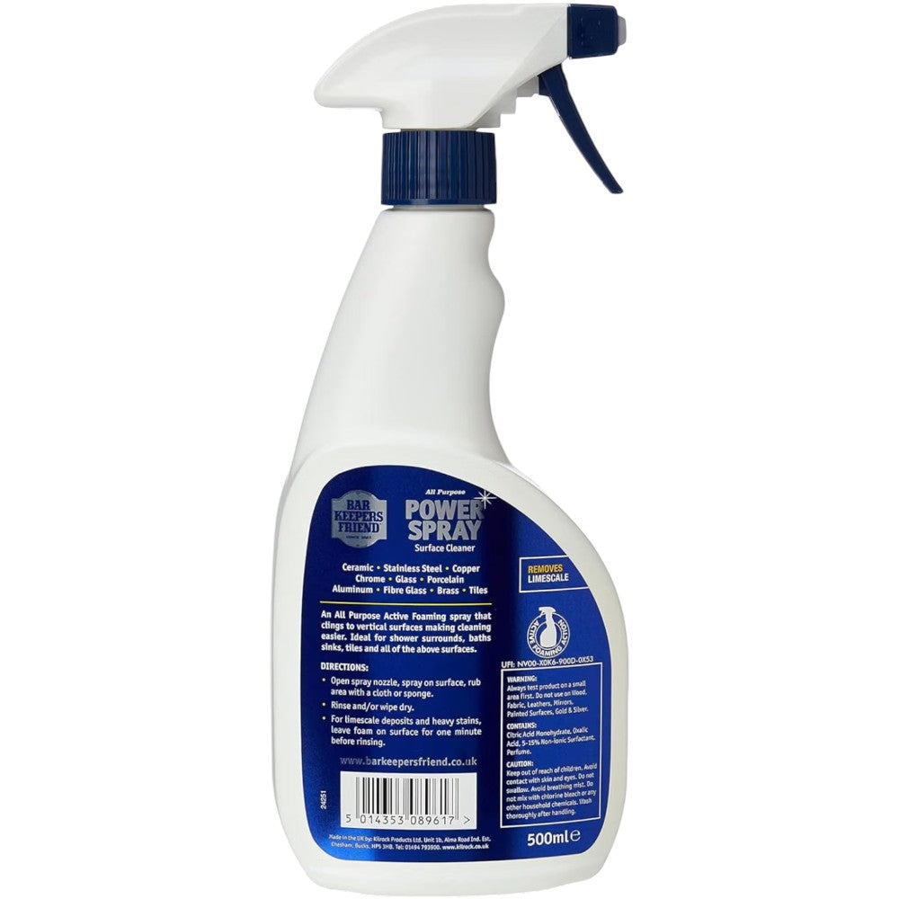 Bar Keepers Friend All Purpose Power Spray Surface Cleaner spray bottle 500ml ingredients & barcode