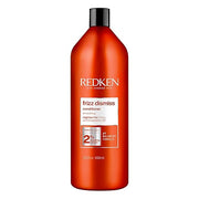 Redken Frizz Dismiss Conditioner bottle, 1000ml, anti-frizz, on white background.