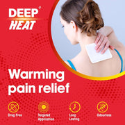 Deep Heat Pain Relief Heat Patch sachet packaging air activated heat patch 1 count applied warming patch lifestyle image