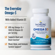 Nordic Naturals Omega-3D with Vitamin D3, Lemon - 120 Soft Gels