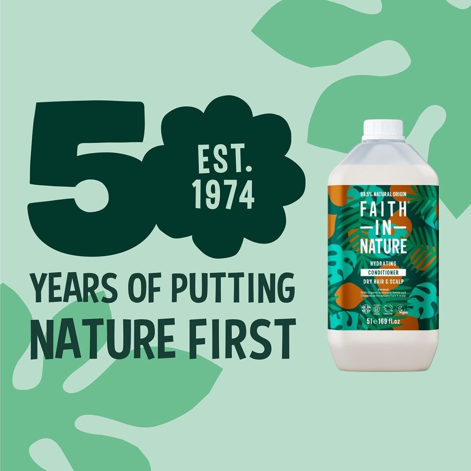 Faith In Nature Coconut Hydrating Conditioner Refill 5L bottle product information
