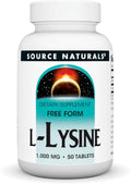 Source Naturals L-Lysine 1000mg Forme Libre - 50 Comprimés