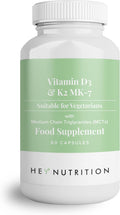 Hey Nutrition Vitamin D3 & K2 MK-7 with MCT Oil - 60 Capsules